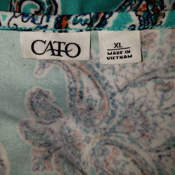 Cato XL turquoise paisley bell sleeve dress - Picture 7 of 15